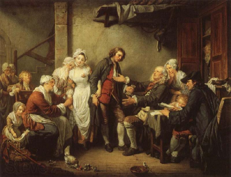 Jean-Baptiste Greuze The Village Marriage Contract Spain oil painting art